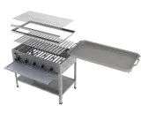 MUE Gas-Kombibräter 5-flammig