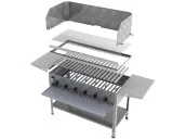 MUE Gas-Kombibräter 6-flammig