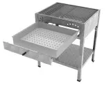 MUE Holzkohlebräter 10-fach verstellbarer Kohlekasten und Schublade