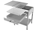 MUE Holzkohlebräter 10-fach verstellbarer Kohlekasten und Schublade