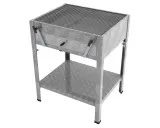 MUE Holzkohlebräter 10-fach verstellbarer Kohlekasten und Schublade