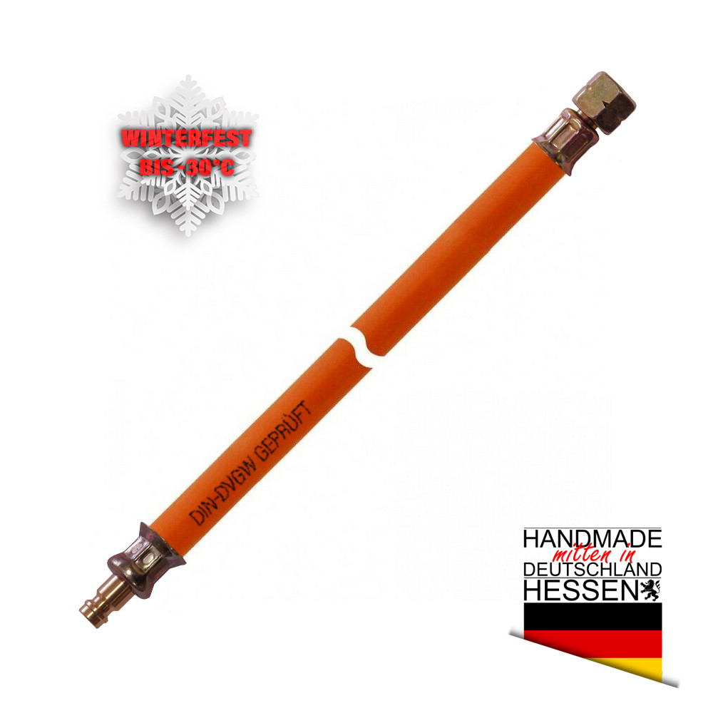 Gasschlauch winterfest 40 cm 1/4" links x 8 mm Schlauch Gas 